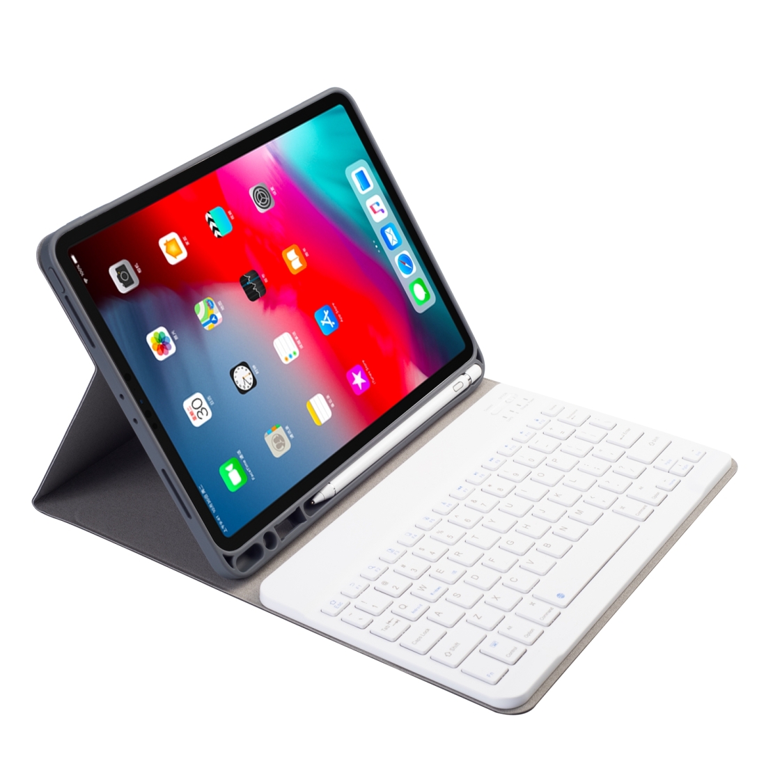 RK11 Cloth Texture Detachable Magnetic Bluetooth Keyboard Horizontal Flip Leather Tablet Case for iPad Pro 11 2020 / 2018 with Holder & Pen Slot(Black)_voghion.com