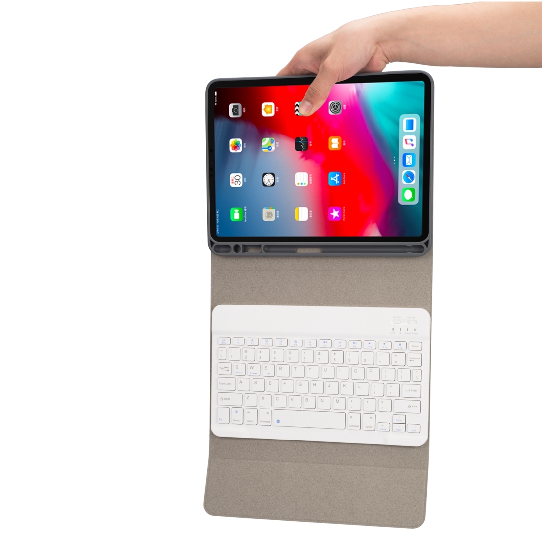 RK11 Cloth Texture Detachable Magnetic Bluetooth Keyboard Horizontal Flip Leather Tablet Case for iPad Pro 11 2020 / 2018 with Holder & Pen Slot(Black)_voghion.com