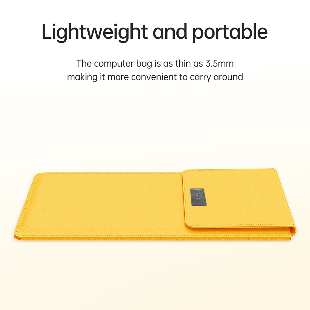 Borsa per computer in pelle leggera e portatile 4 in 1, dimensioni: 15,4/15,6/16,1 pollici (giallo)_voghion.com