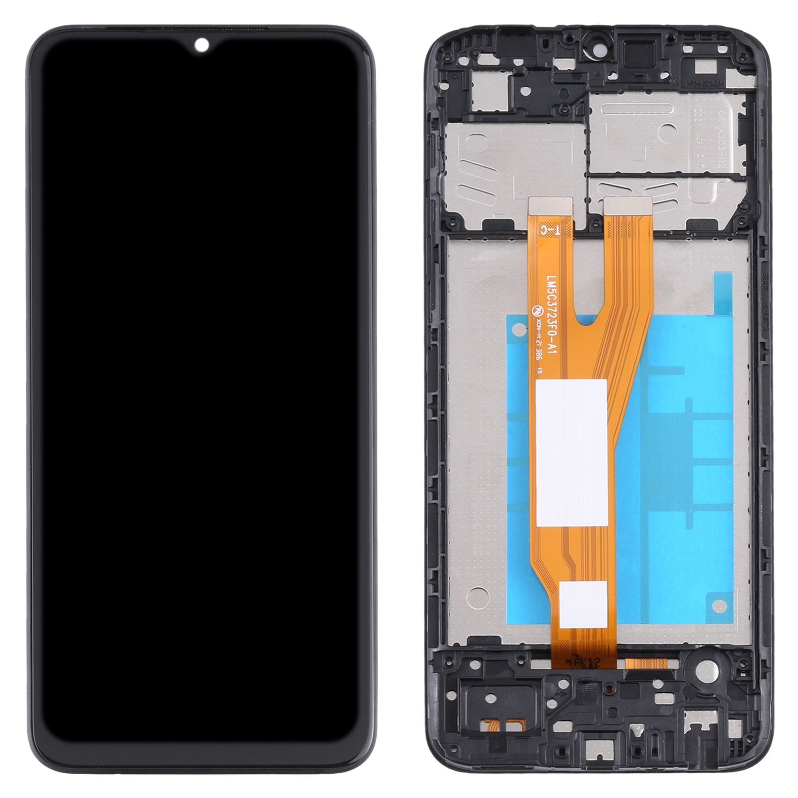 Original LCD-skærm til Samsung Galaxy A03 Core - Fuld montering med ramme_voghion.com