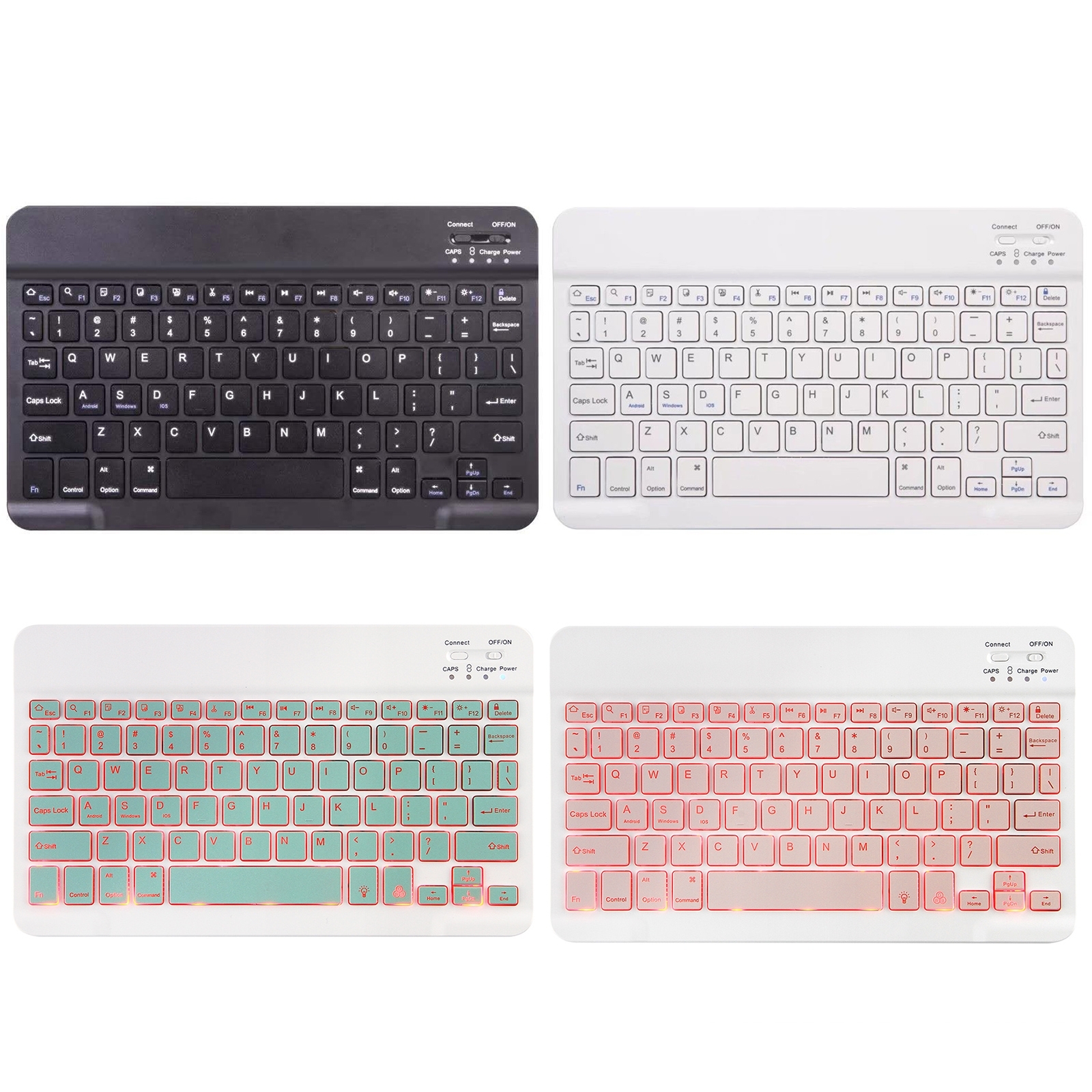 A7 Square Cap Bluetooth Keyboard Leather Case with Pen Slot For Samsung Galaxy Tab A7 10.4 2020(Green)_voghion.com