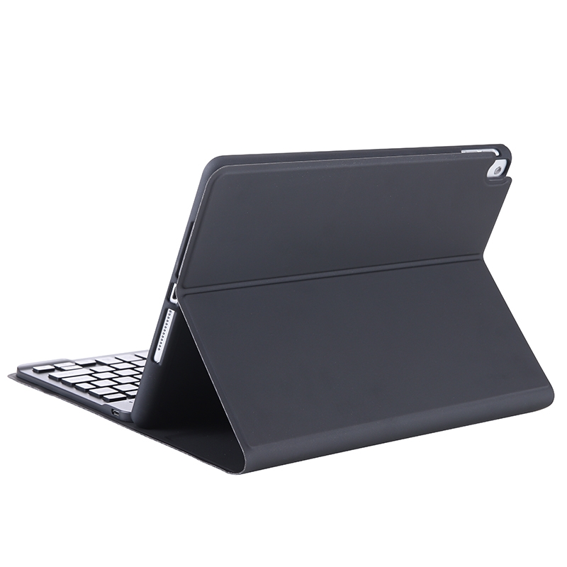 T102B para iPad Air / Pro de 10,5 pulgadas (2019) Funda para tableta con teclado Bluetooth ultrafina de color caramelo de TPU con soporte y ranura para bolígrafo (negro)_voghion.com