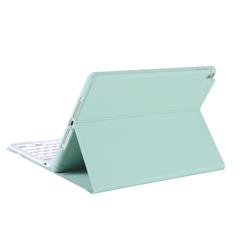 T102B For iPad Air / Pro 10.5 inch (2019) TPU Candy Color Ultra-thin Bluetooth Keyboard Tablet Case with Stand & Pen Slot(Light Green)_voghion.com