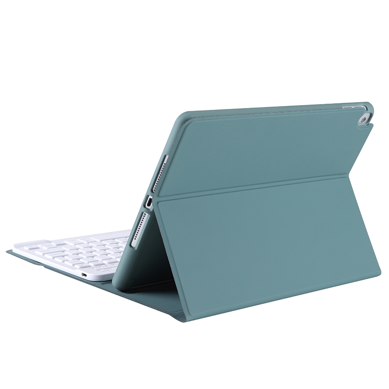 T102B For iPad Air / Pro 10.5 inch (2019) TPU Candy Color Ultra-thin Bluetooth Keyboard Tablet Case with Stand & Pen Slot(Dark Green)_voghion.com