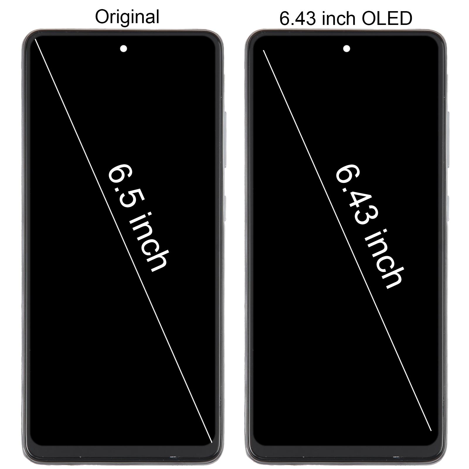 Samsung Galaxy A52s 5G SM-A528 6,43 colio OLED LCD ekranas, skirtas skaitmenintuvui, pilnam surinkimui su rėmeliu._voghion.com