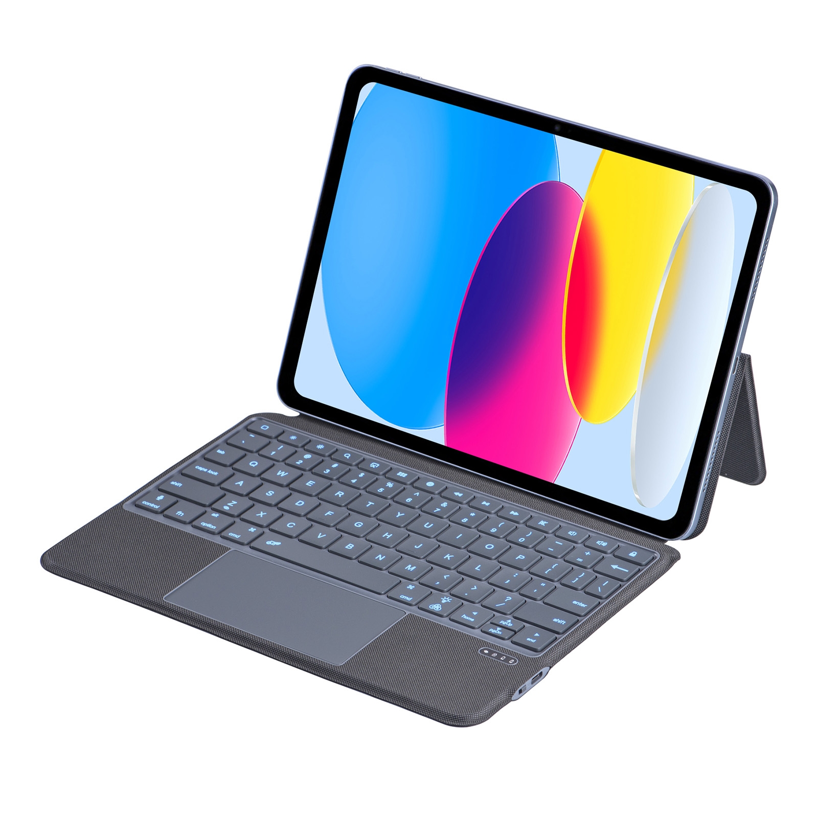 J3128D For iPad 10th Gen 10.9 2022 Backlight Bluetooth Keyboard Leather Case(Black)_voghion.com