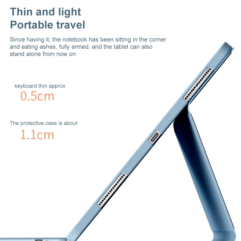 Pour Lenovo Tab M10 Plus 10.6 3e génération 2022 YM-LX106 Clé ronde détachable Bluetooth Tablette Clavier Étui en cuir avec souris (Vert Matcha)_voghion.com