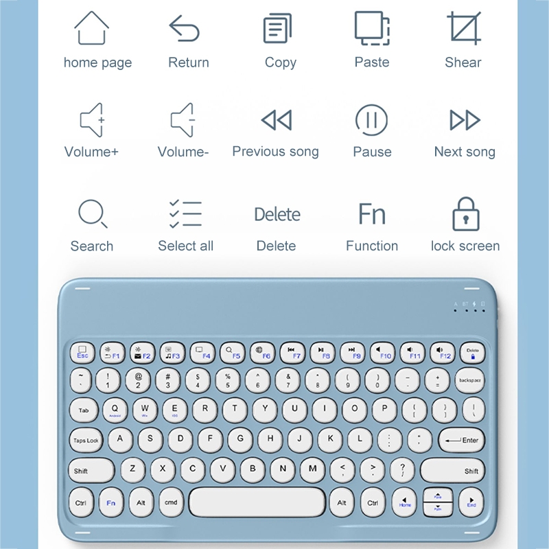 Pour Lenovo Tab M10 Plus 10.6 3e génération 2022 YM-LX106 Clé ronde détachable Bluetooth Tablette Clavier Étui en cuir avec souris (Vert Matcha)_voghion.com