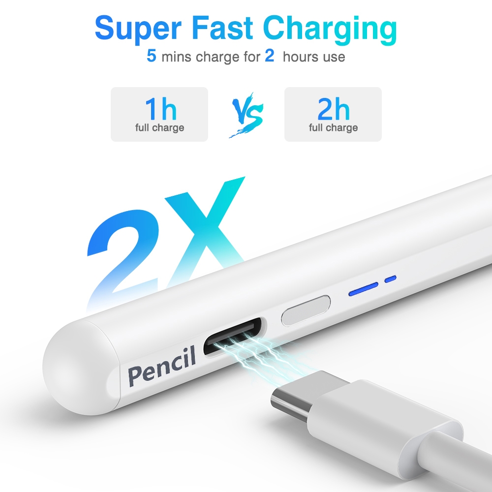 BP17-BL Type-C Universal Magnetic Bluetooth Stylus Pen(White)_voghion.com
