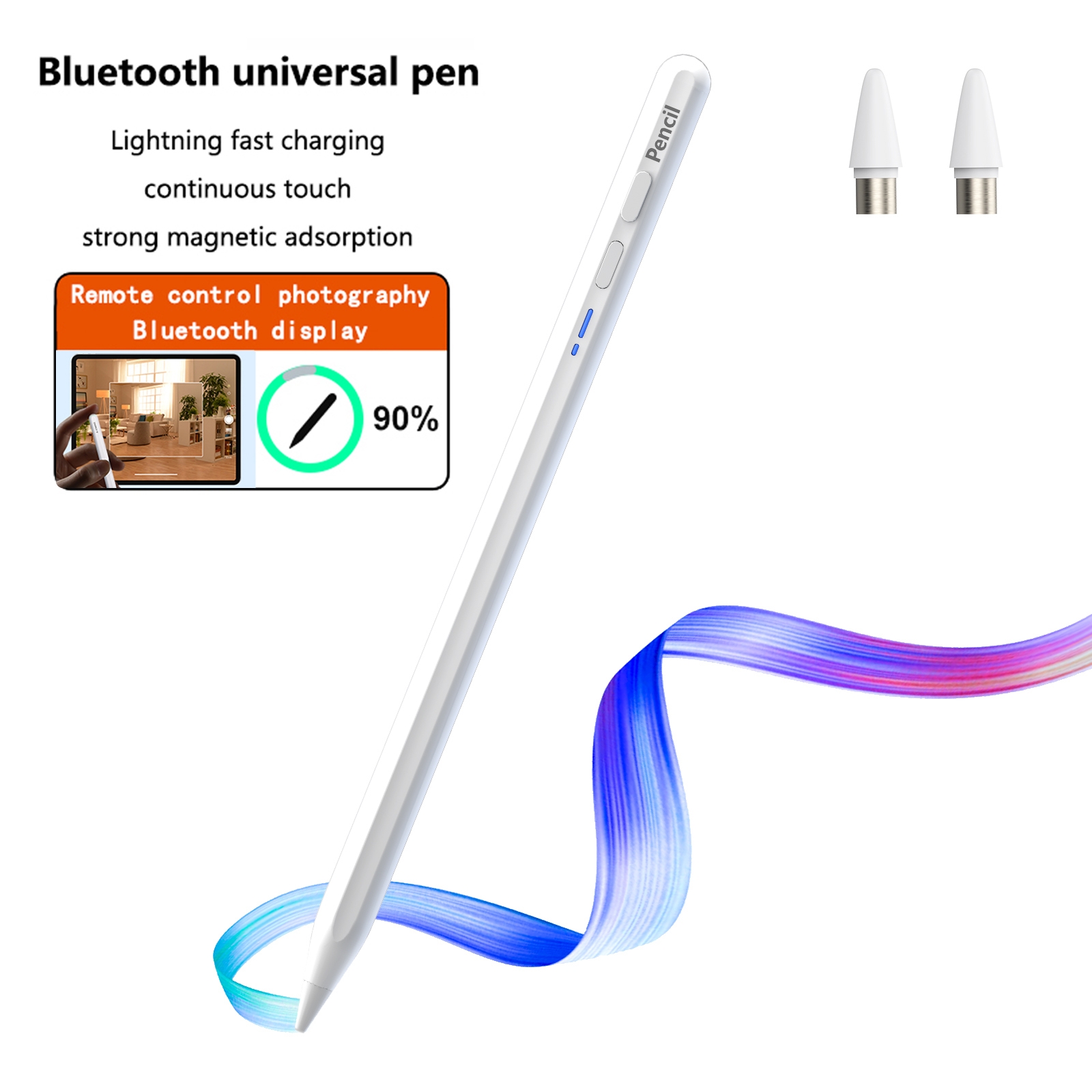BP17-BL Type-C Universal Magnetic Bluetooth Stylus Pen(White)_voghion.com