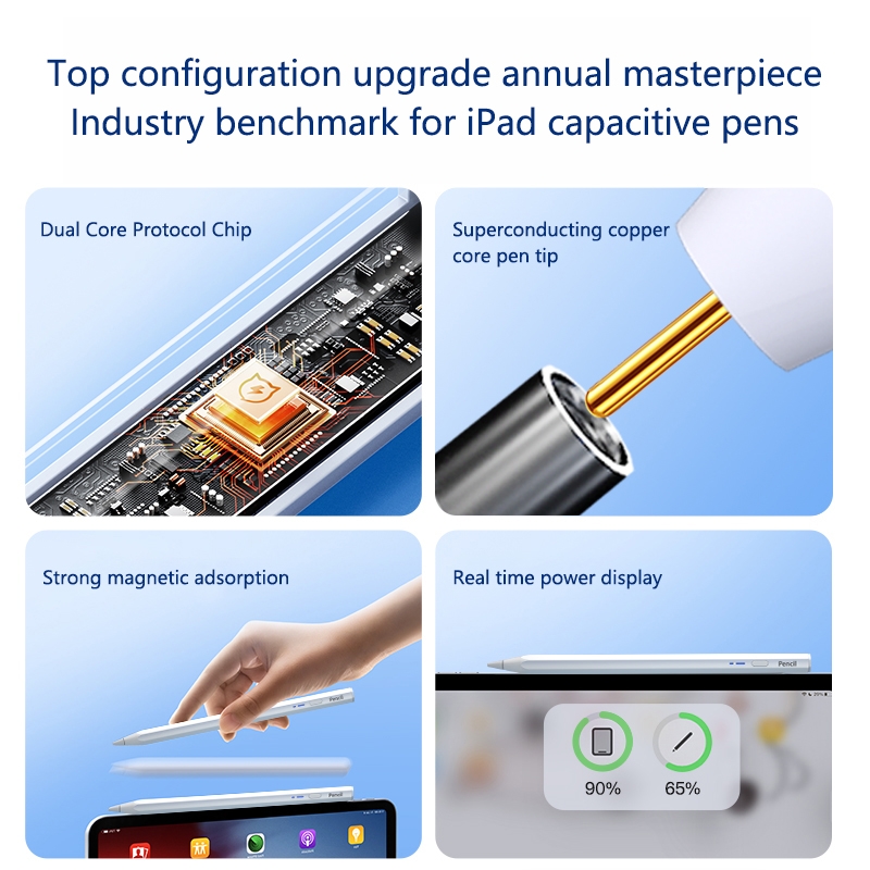 BP18-BL Type-C Universal Hexagonal Bluetooth Stylus Pen(White)_voghion.com