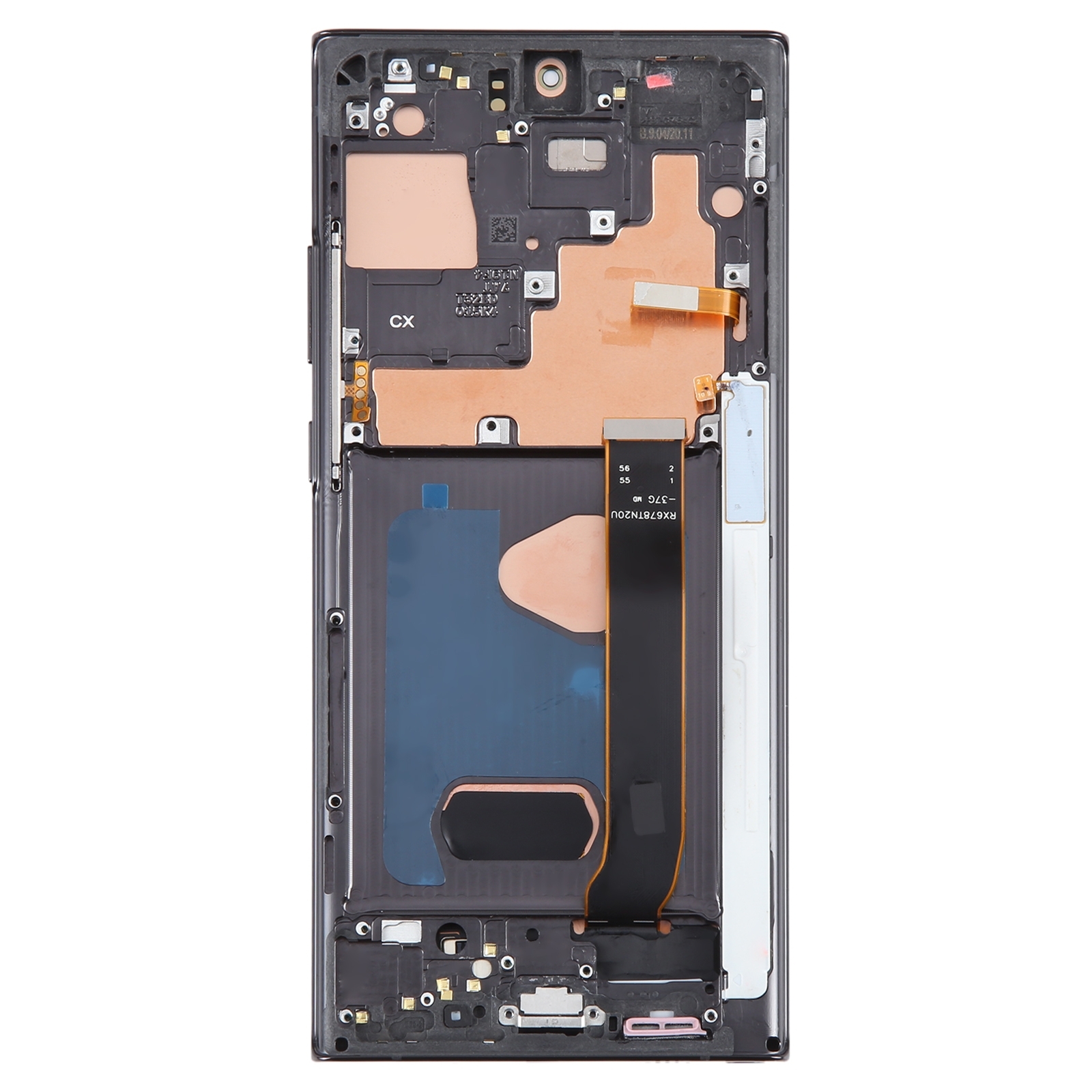 För Samsung Galaxy Note20 Ultra 5G SM-N986B 6,78 tum OLED LCD-skärm Digitizer Full montering med ram (svart)_voghion.com