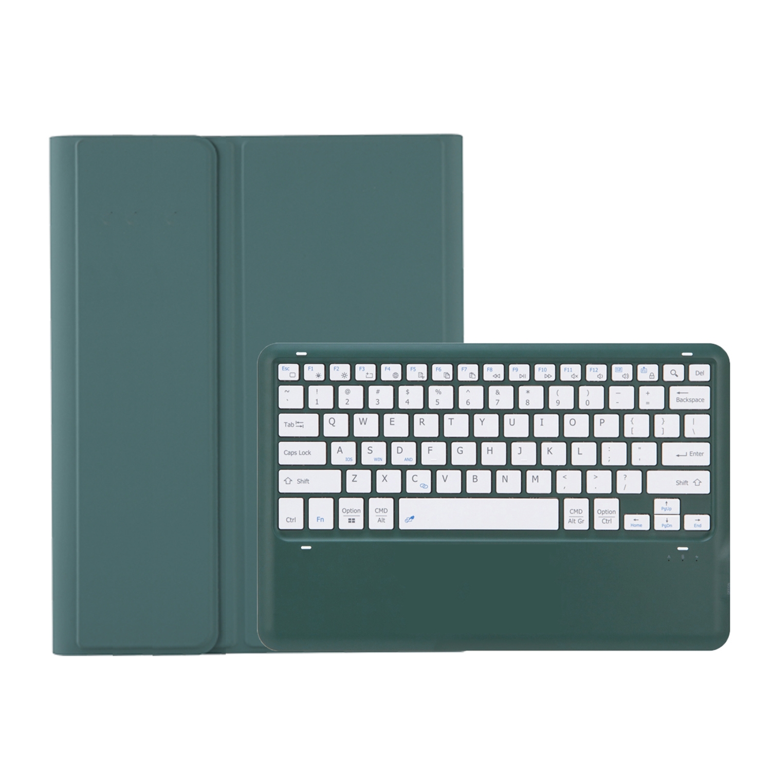 For Samsung Galaxy Tab S9+ A810B Pen Slot Detachable Bluetooth Keyboard Leather Tablet Case(Dark Green)_voghion.com
