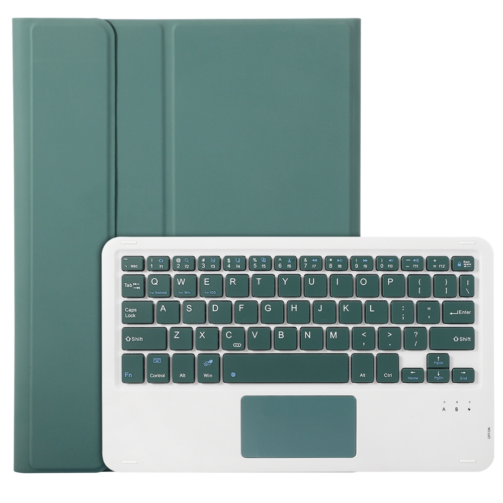 For Samsung Galaxy Tab S9 A710B-A Candy Color TPU Touch Bluetooth Keyboard Leather Tablet Case with Pen Holder(Dark Green)_voghion.com