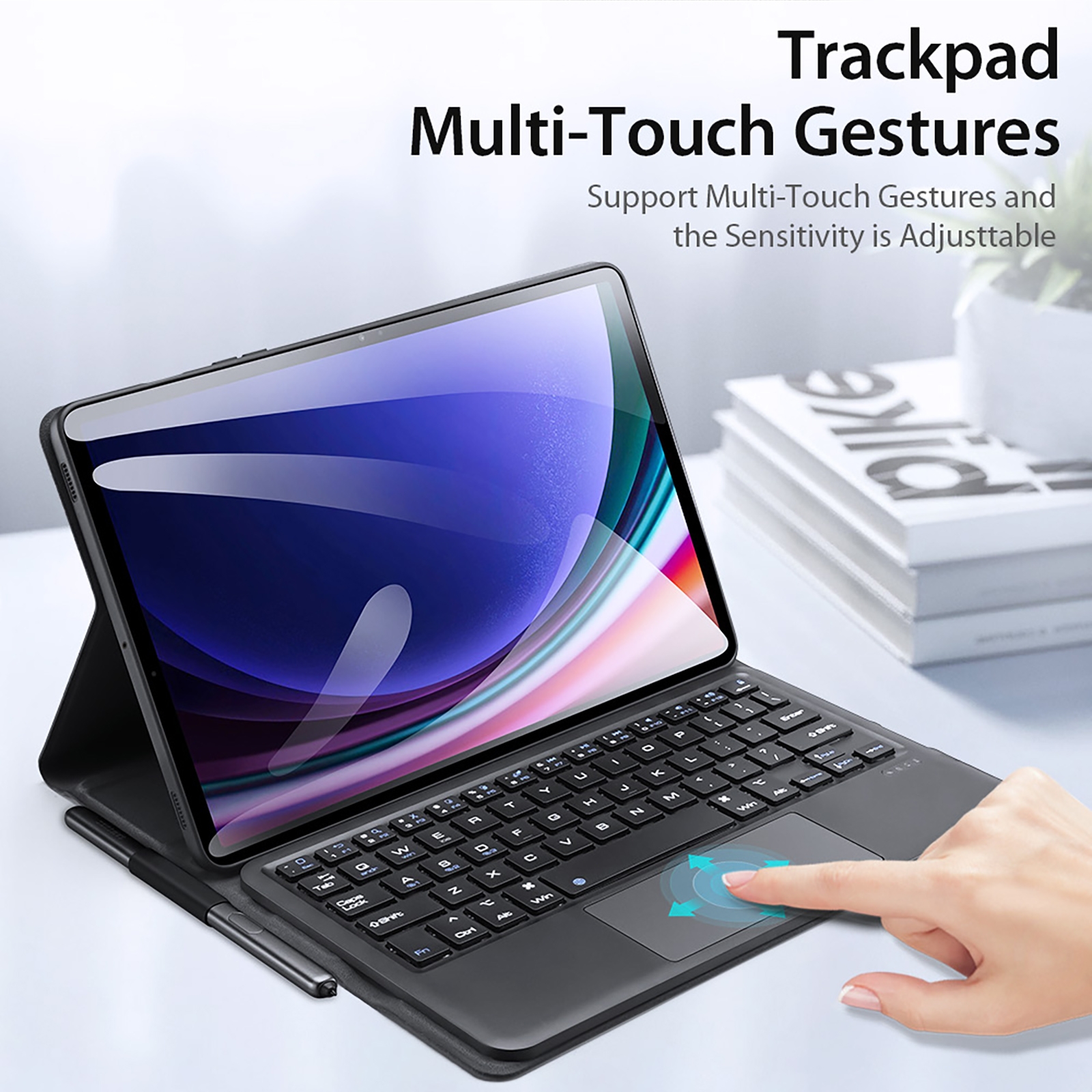 Für Samsung Galaxy Tab S9 / S9 FE DUX DUCIS TK-Serie kabellose Bluetooth-Tastatur-Tablet-Hülle (schwarz)_voghion.com