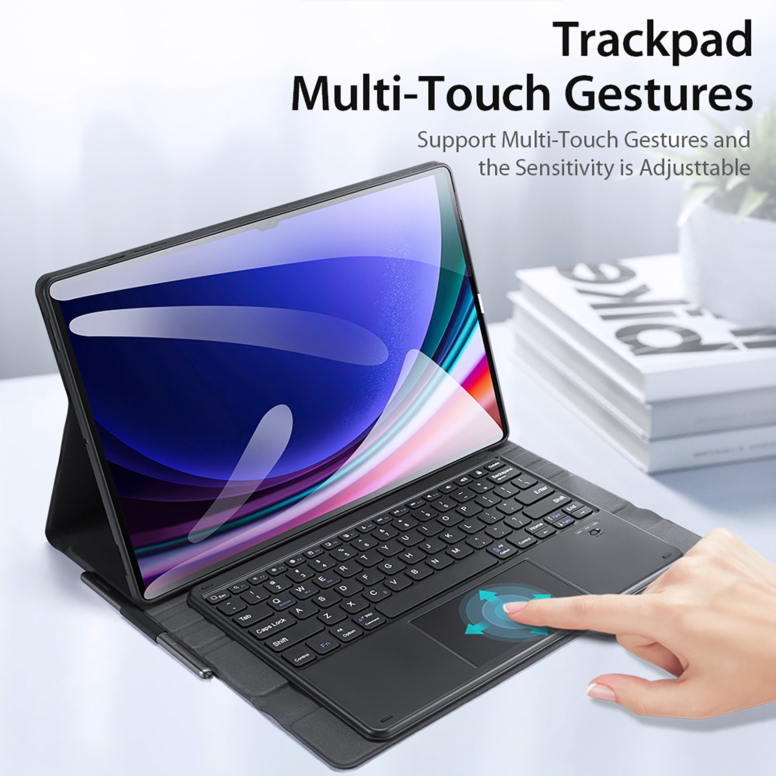 For Samsung Galaxy Tab S9 Ultra / S8 Ultra DUX DUCIS TK Series Wireless Bluetooth Keyboard Tablet Case(Black)_voghion.com