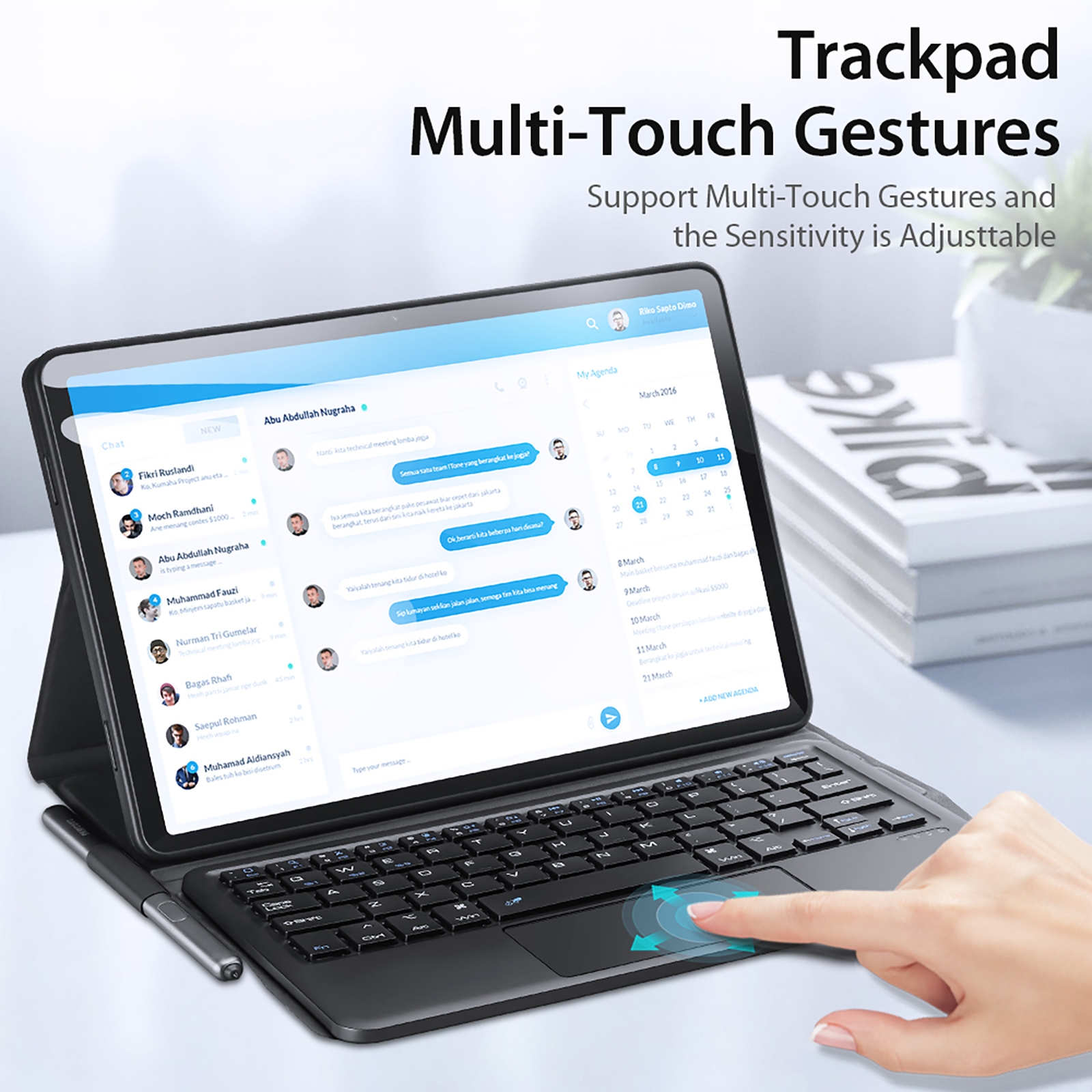 Voor Samsung Galaxy Tab A9 X110/X115 DUX DUCIS TK Serie Draadloze Bluetooth Toetsenbord Tablet Case (zwart)_voghion.com