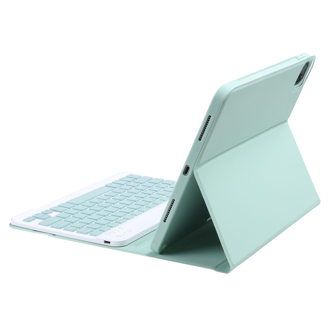 C-11B For iPad Pro 11 inch (2020) Detachable ABS Candy Color Bluetooth Keyboard Tablet Case with Stand & Pen Slot(Green)_voghion.com