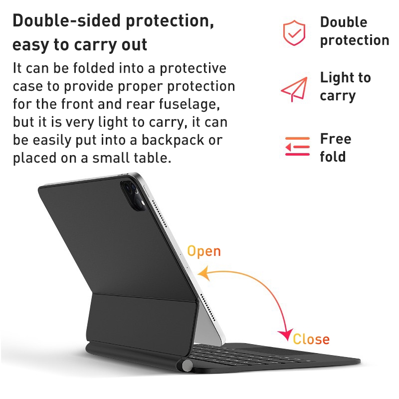 For iPad 10th Gen 10.9 2022 T89 Magic Suspended Bluetooth Keyboard Leather Case(Black)_voghion.com