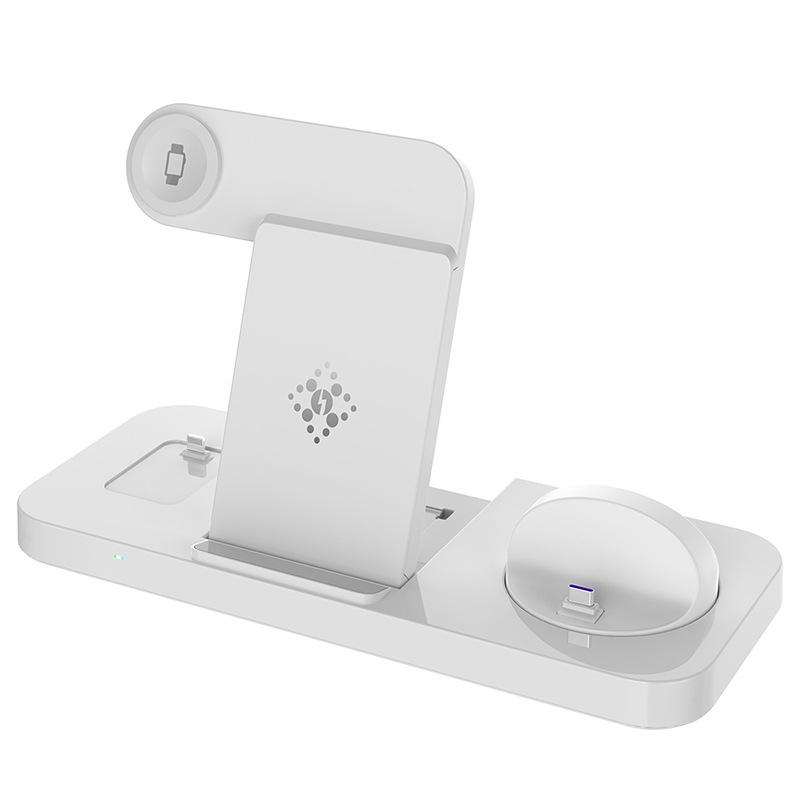 6 in 1 Multifunctional Foldable Vertical Wireless Charger (White)_voghion.com
