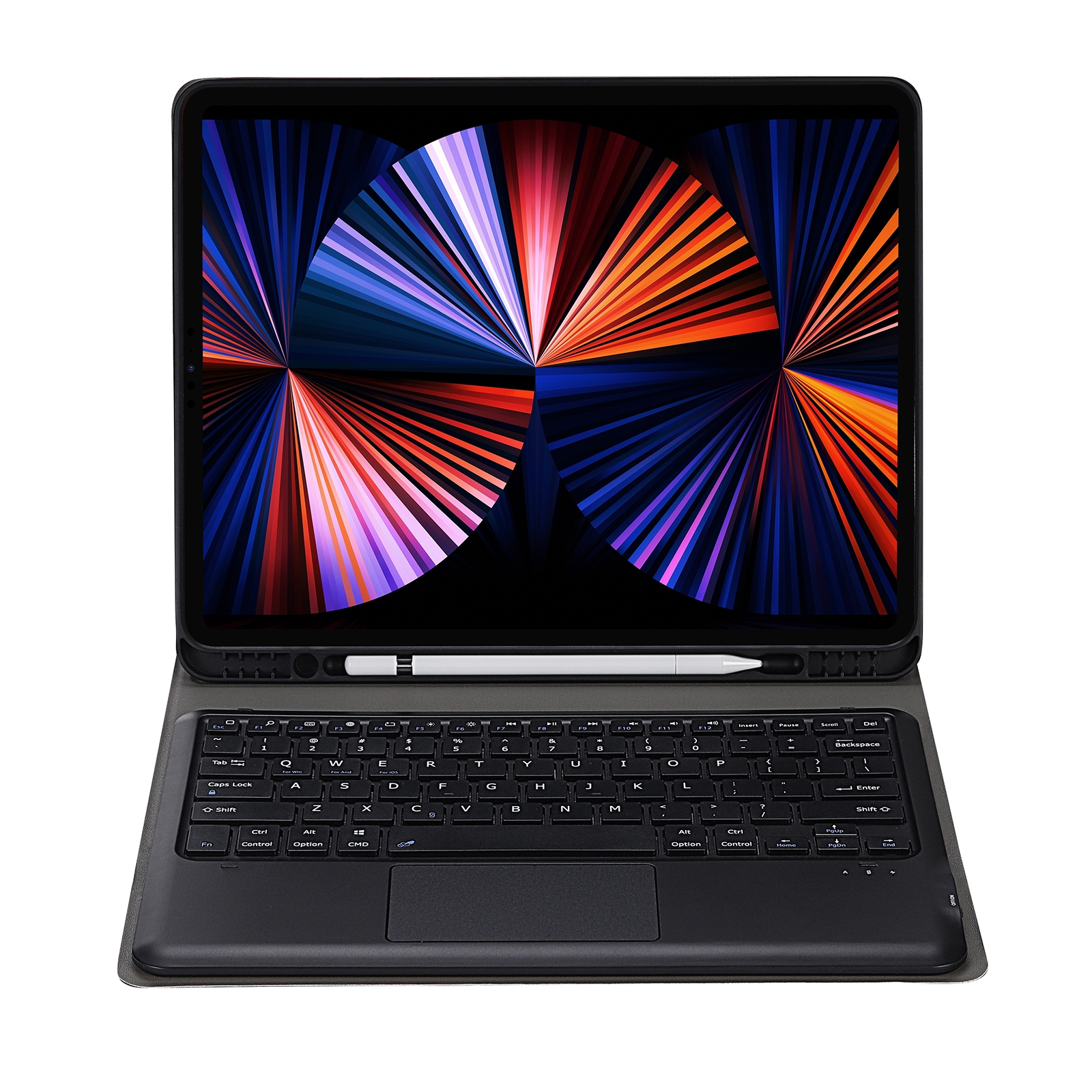 A12B-A Ultra-thin ABS Detachable Bluetooth Keyboard Tablet Case with Touchpad & Pen Slot & Holder for iPad Pro 12.9 2021 / 2020 / 2018 (Gold)_voghion.com
