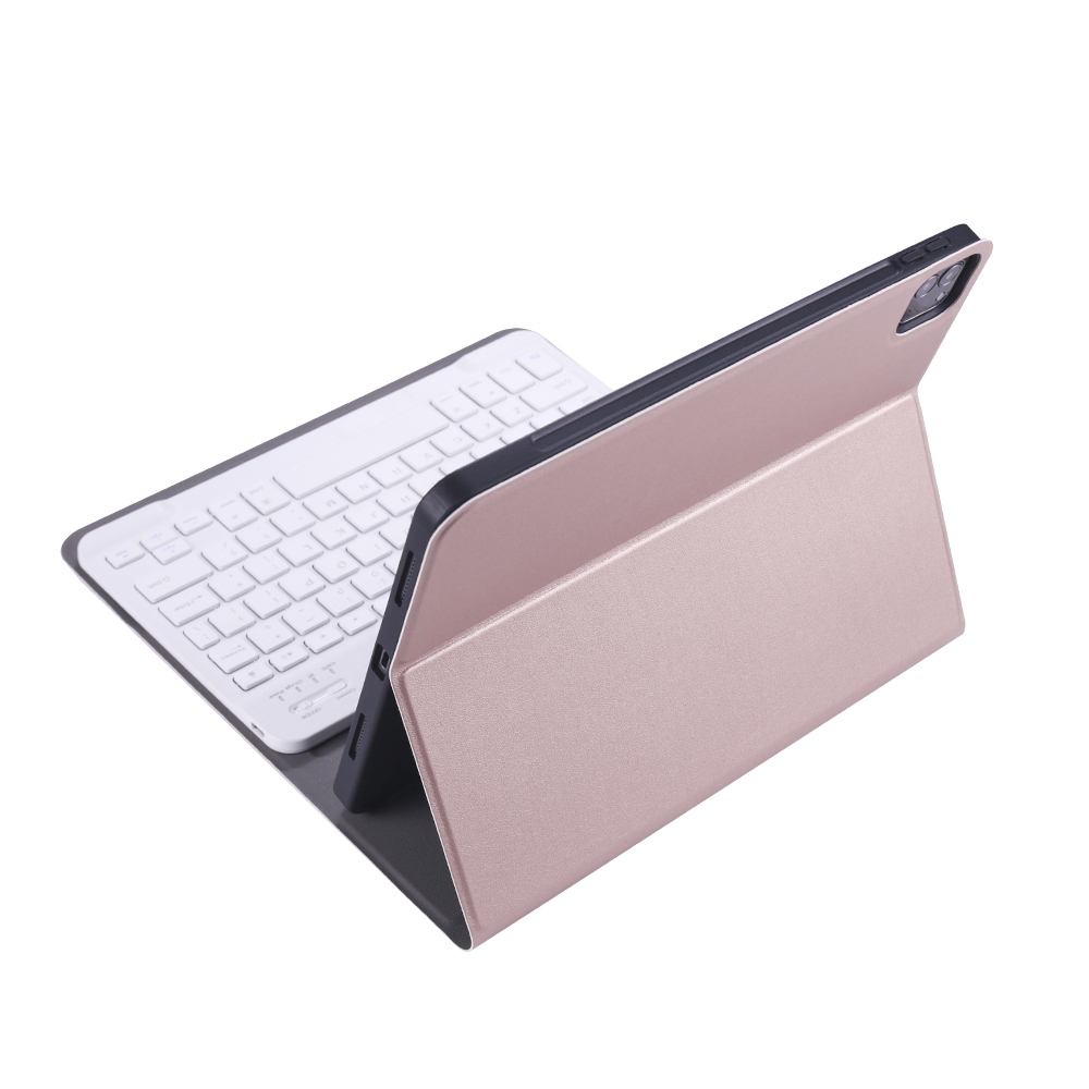 A11B 2020 Ultra-thin ABS Detachable Bluetooth Keyboard Tablet Case for iPad Pro 11 inch (2020), with Pen Slot & Holder (Rose Gold)_voghion.com