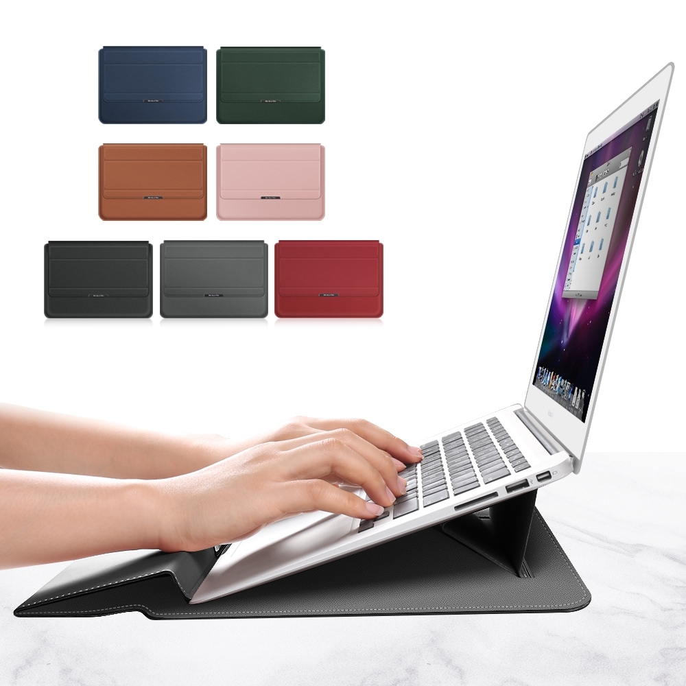 4-in-1-Universal-Laptophalter, wasserdichte PU-Laptoptasche mit Handgelenkschutz, Größe: 17 Zoll (rot)_voghion.com