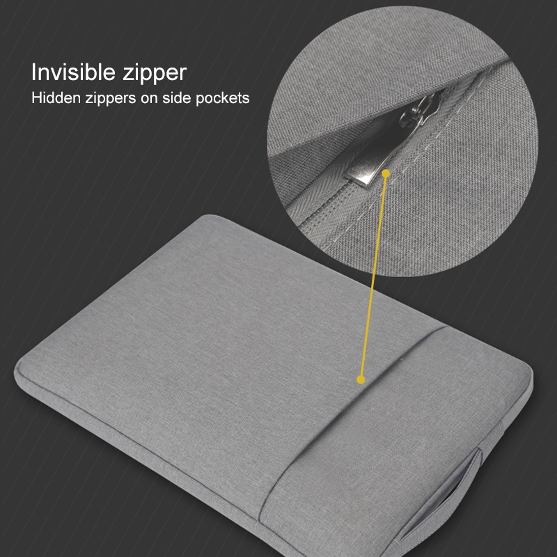 Bolso con forro para computadora portátil de negocios de mezclilla de 13,3 pulgadas (negro)_voghion.com