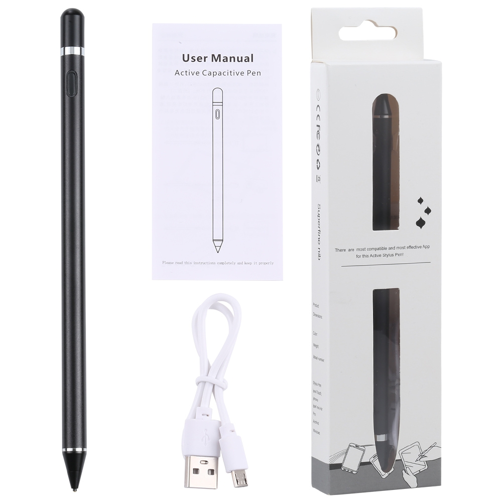 Universal Active Capacitive Stylus Pen(Black)_voghion.com