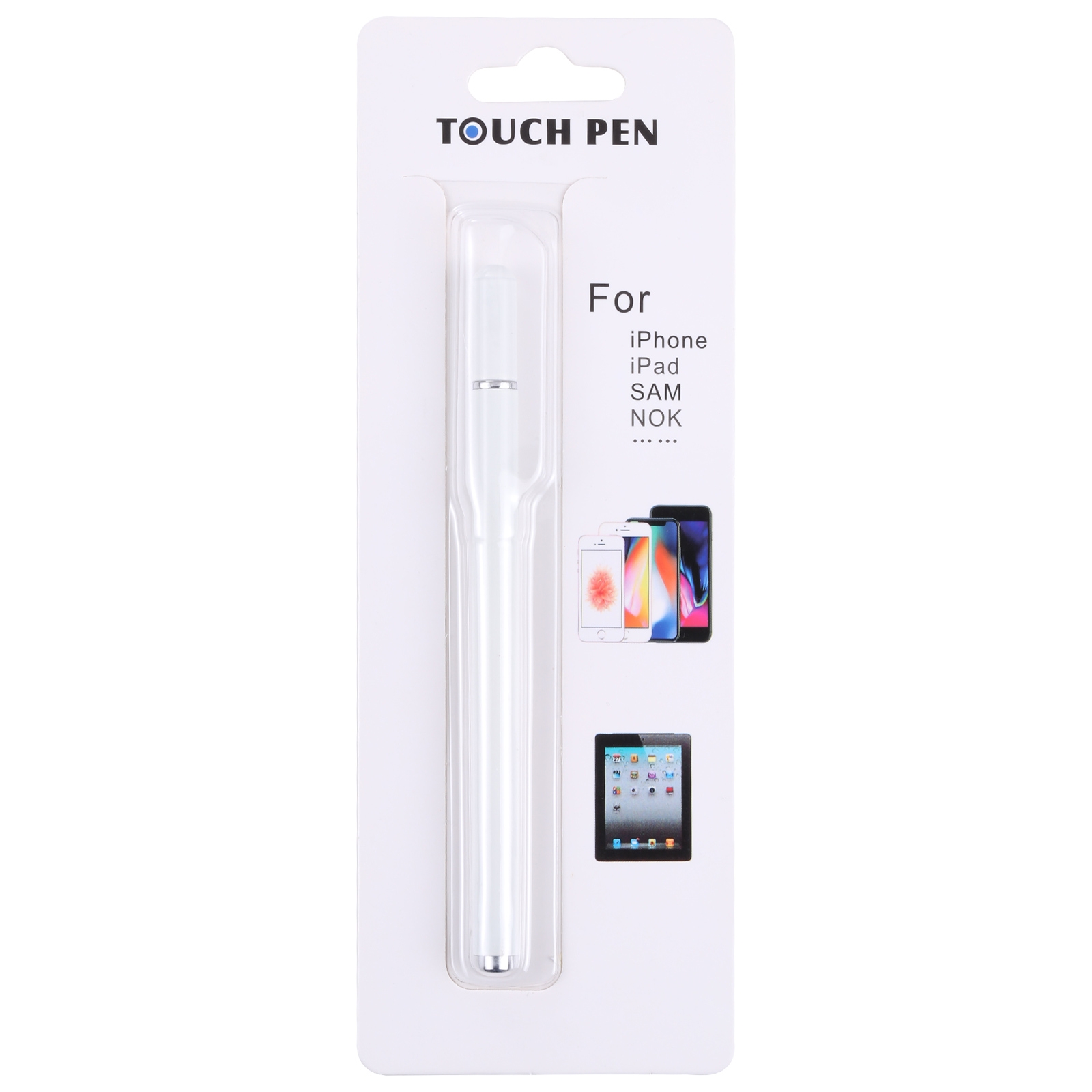 366 Universal Silicone Disc Nib Capacitive Stylus Pen with Magnetic Cap(White)_voghion.com