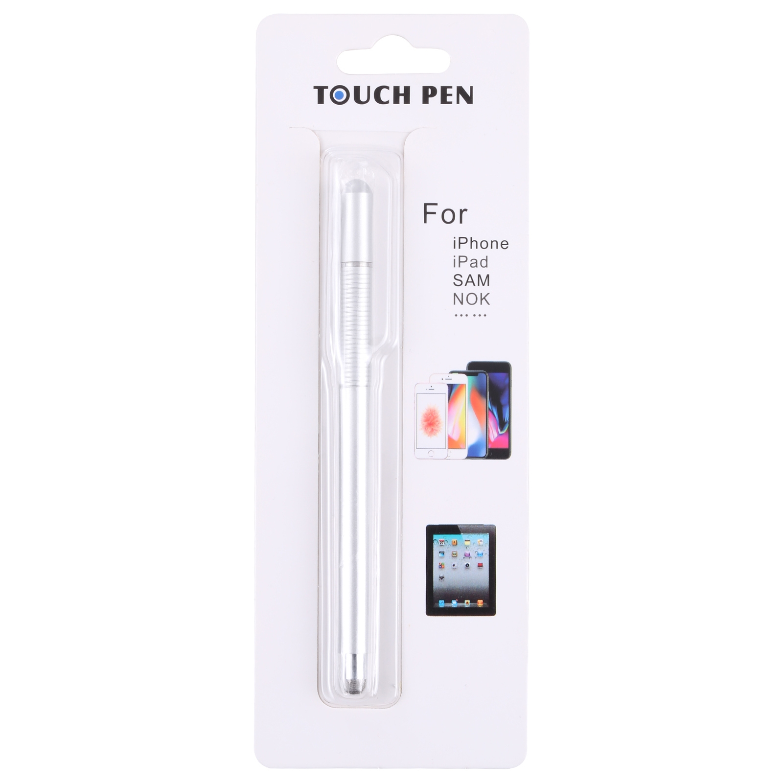 361 2 in 1 Universal Silicone Disc Nib Stylus Pen with Mobile Phone Writing Pen & Magnetic Cap(Silver)_voghion.com