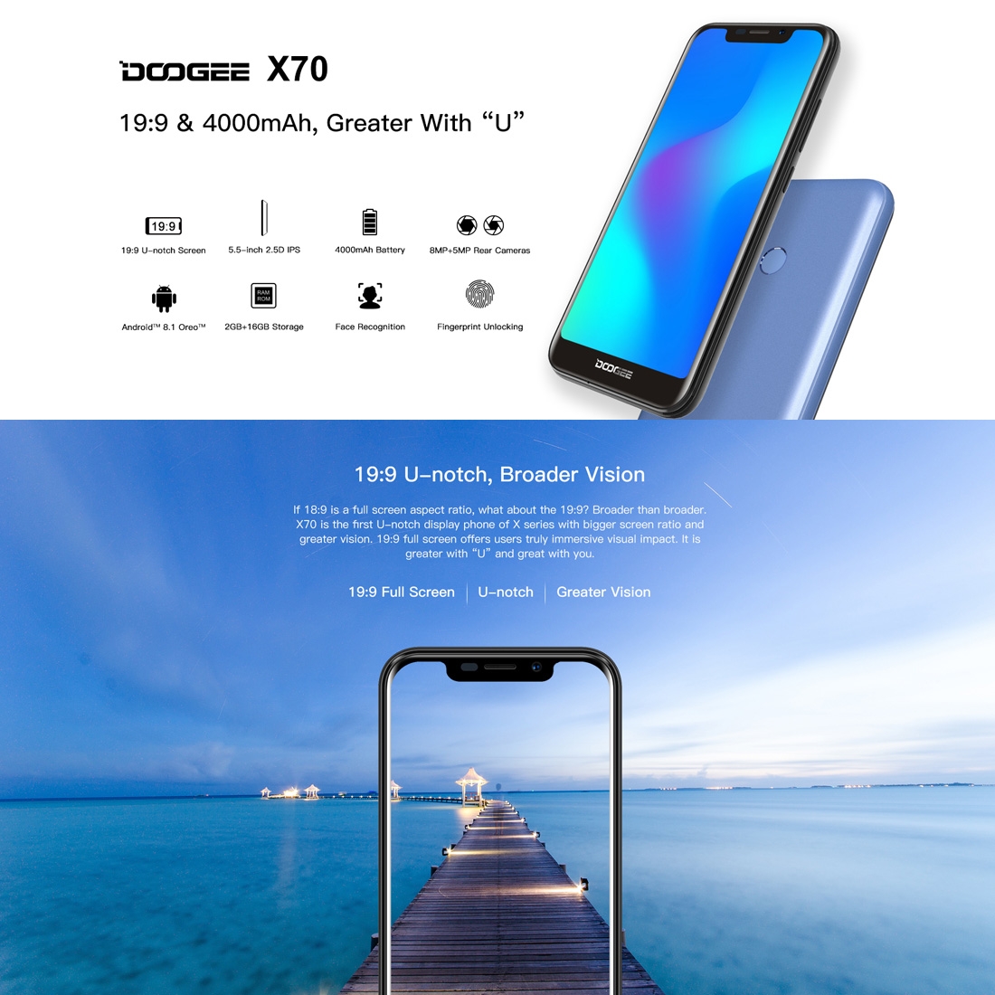 Смартфон DOOGEE X70 2GB+16GB Двойная задняя камера Идентификация по отпечатку пальца DTouch и Face ID (Фото 4) Проектор Смартфон DOOGEE X70 2GB+16GB Двойная задняя камера Идентификация по отпечатку пальца DTouch и Face ID (Фото 4)