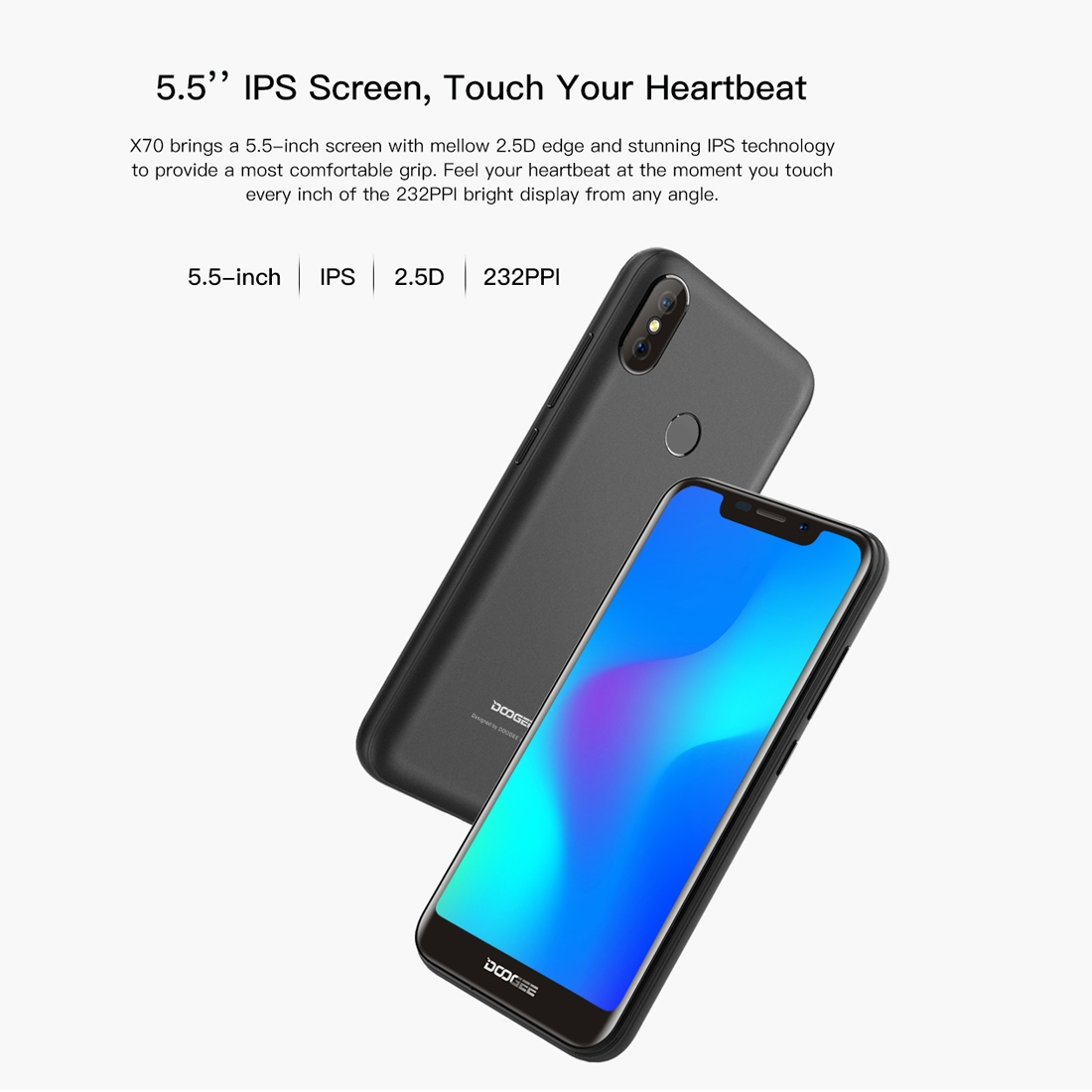Смартфон DOOGEE X70 2GB+16GB Двойная задняя камера Идентификация по отпечатку пальца DTouch и Face ID (Фото 5) Проектор Смартфон DOOGEE X70 2GB+16GB Двойная задняя камера Идентификация по отпечатку пальца DTouch и Face ID (Фото 5)