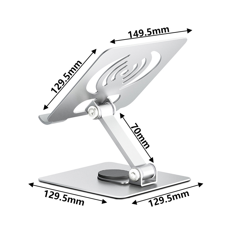 L-13 Aluminum Alloy Foldable Rotating Laptop/Tablet Stand (Silver)_voghion.com