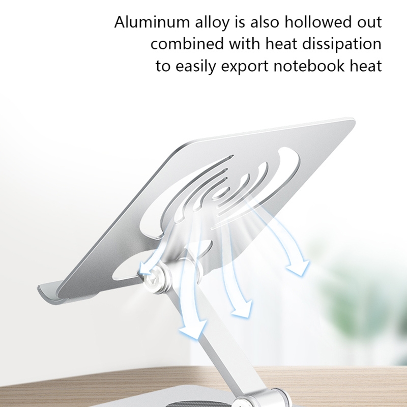 L-13 Aluminum Alloy Foldable Rotating Laptop/Tablet Stand (Silver)_voghion.com