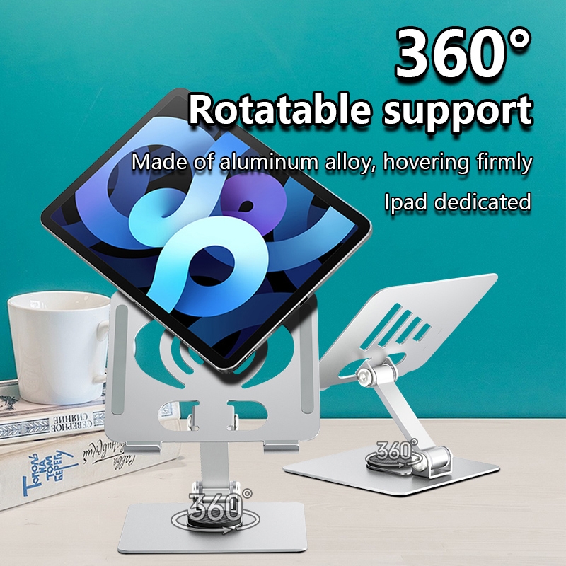L-13 Aluminum Alloy Foldable Rotating Laptop/Tablet Stand (Silver)_voghion.com
