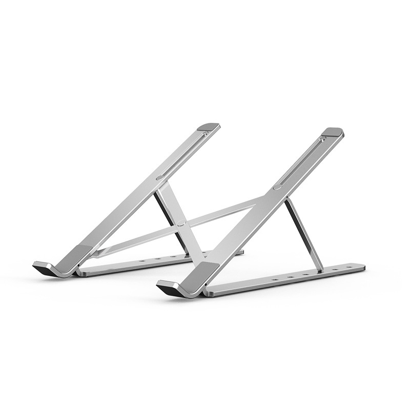 Portable Adjustable Laptop Stand Desktop Lifting Height Increase Rack Folding Heat Dissipation Holder, Style: Ordinary(Silver)_voghion.com