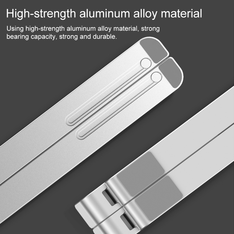Portable Adjustable Laptop Stand Desktop Lifting Height Increase Rack Folding Heat Dissipation Holder, Style: Ordinary(Silver)_voghion.com