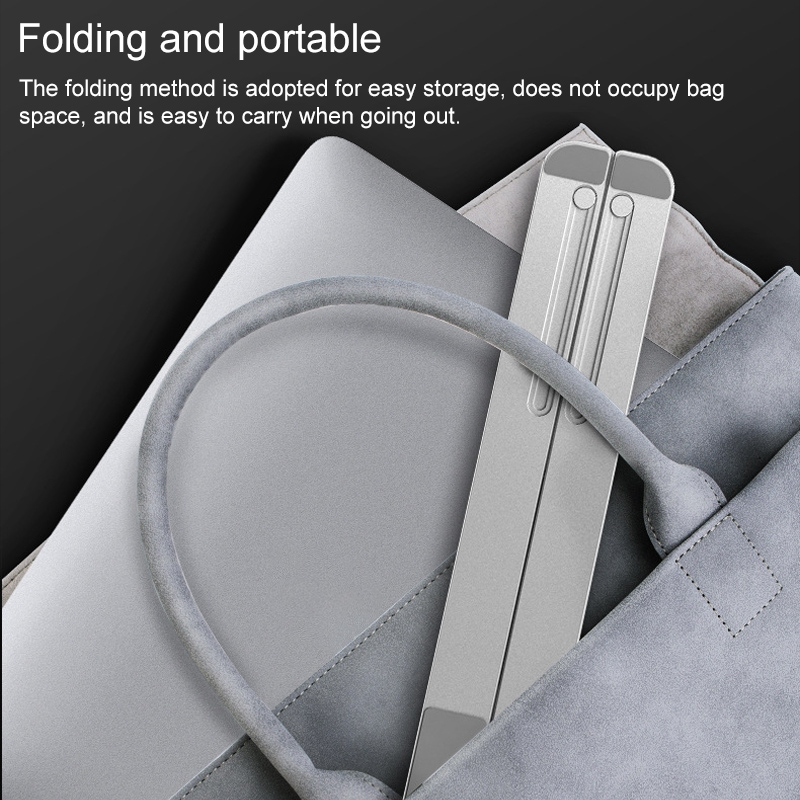Portable Adjustable Laptop Stand Desktop Lifting Height Increase Rack Folding Heat Dissipation Holder, Style: Ordinary(Silver)_voghion.com