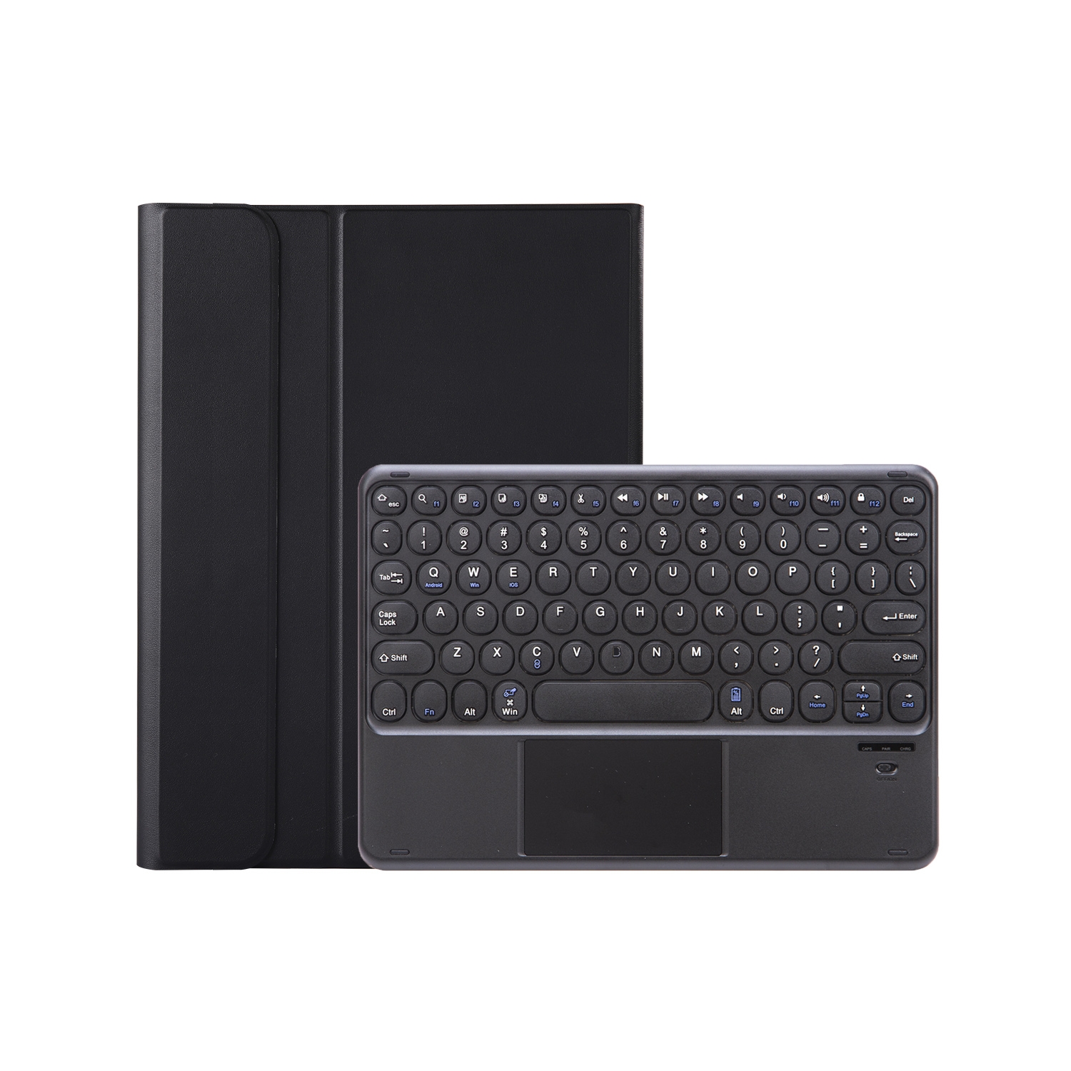 For iPad 10th Gen 10.9 2022 YA10B-A Lambskin Texture Bluetooth Touch Keyboard Leather Tablet Case with Pen Slot(Black)_voghion.com