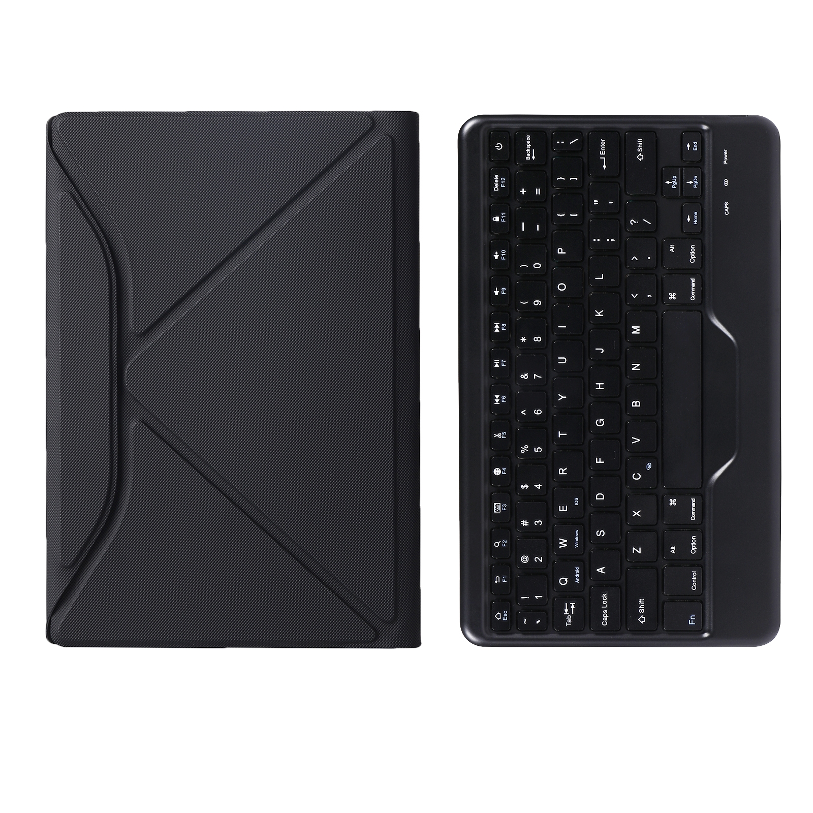 B610 Diamond Texture Triangle Back Holder Splittable Bluetooth Keyboard Leather Tablet Case for Samsung Galaxy Tab S6 Lite (Black Black)_voghion.com