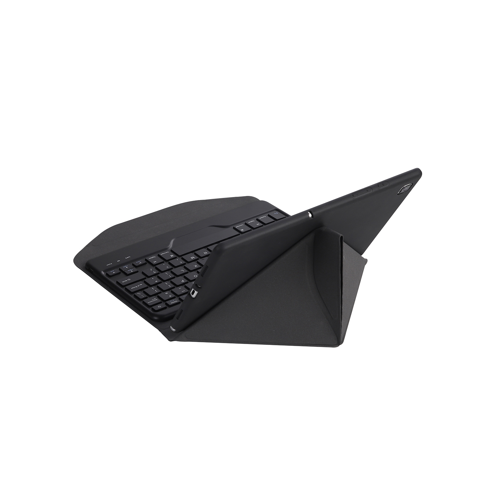 B610 Diamond Texture Triangle Back Holder Splittable Bluetooth Keyboard Leather Tablet Case for Samsung Galaxy Tab S6 Lite (Black Black)_voghion.com