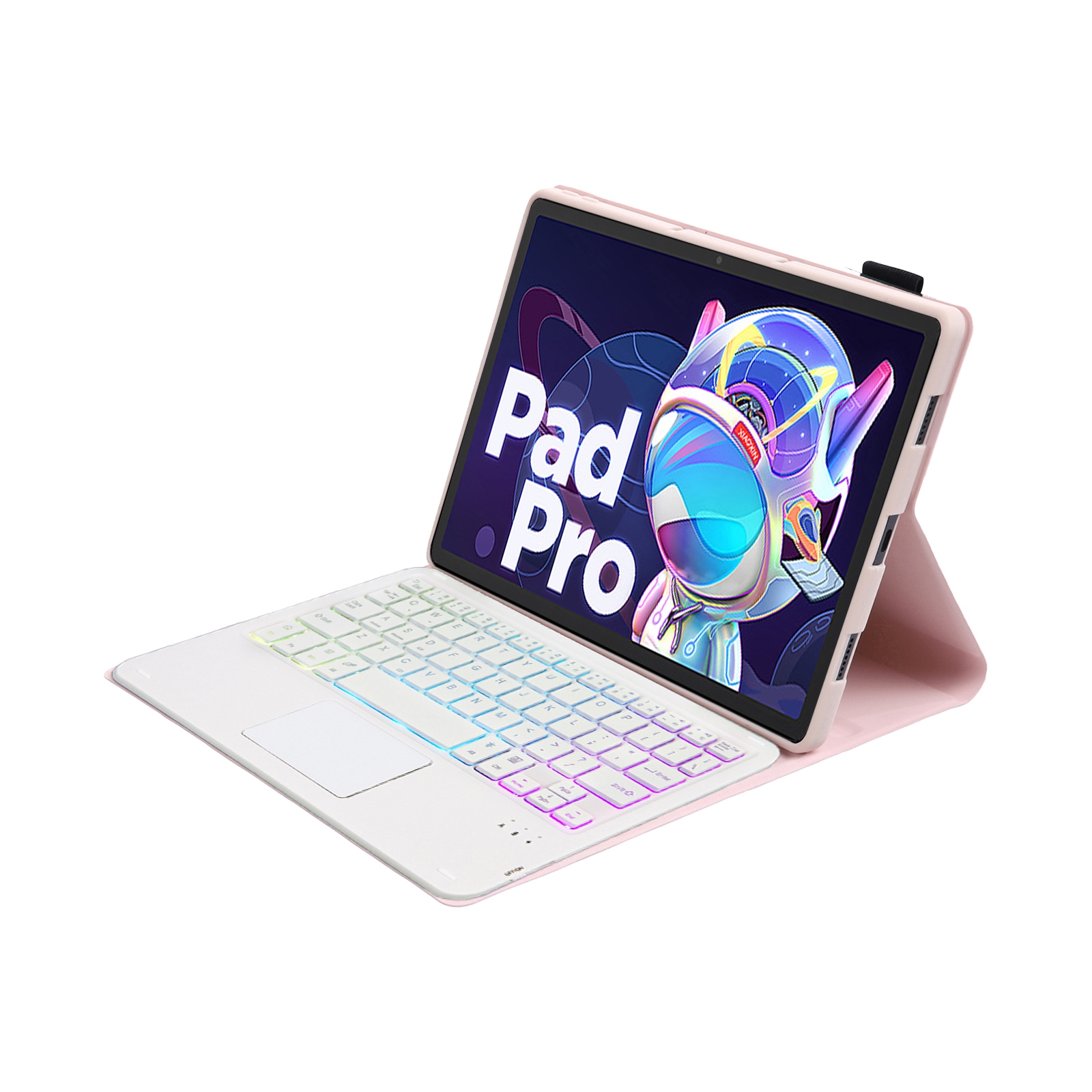 AM20-AS Lambskin Texture Backlight Bluetooth Touch Keyboard Leather Tablet Case For Lenovo Xiaoxin Pad 2022 10.6 inch/Tab M10 Plus 10.6 3rd Gen 2022(Pink)_voghion.com
