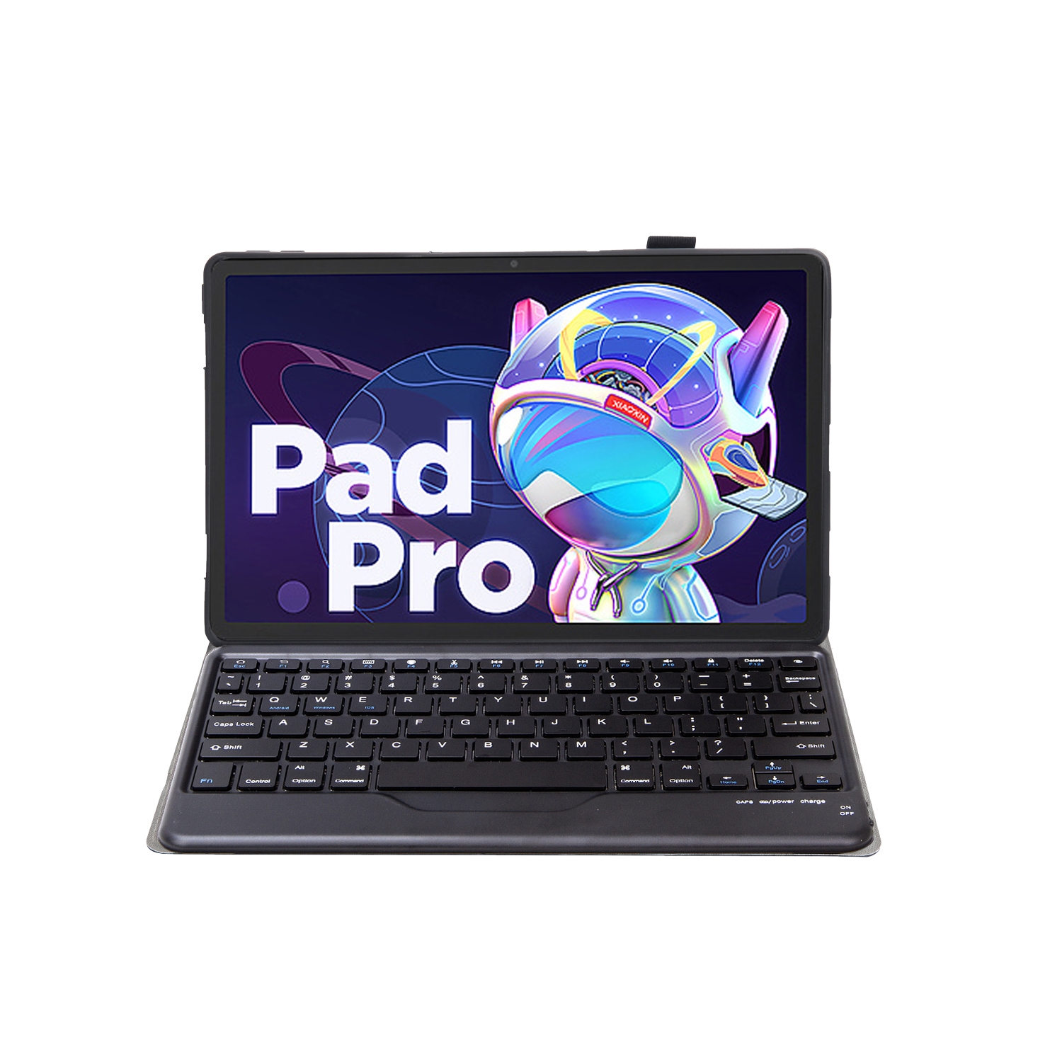 AM20-B ėriuko odos tekstūra Itin plonas Bluetooth klaviatūros odinis planšetinio kompiuterio dėklas, skirtas Lenovo Xiaoxin Pad 2022 10,6 colio / Tab M10 Plus 10.6 3rd Gen 2022 (juodas)_voghion.com