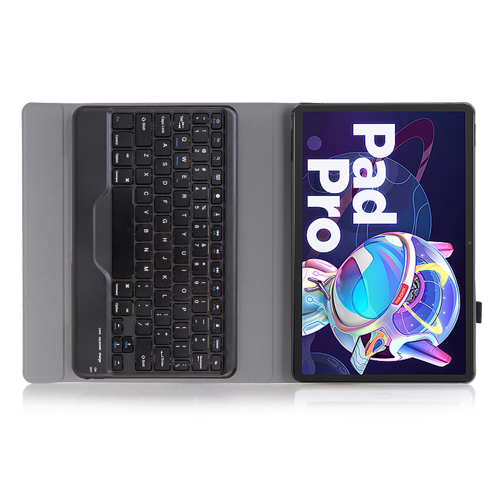 AM20-B ėriuko odos tekstūra Itin plonas Bluetooth klaviatūros odinis planšetinio kompiuterio dėklas, skirtas Lenovo Xiaoxin Pad 2022 10,6 colio / Tab M10 Plus 10.6 3rd Gen 2022 (juodas)_voghion.com