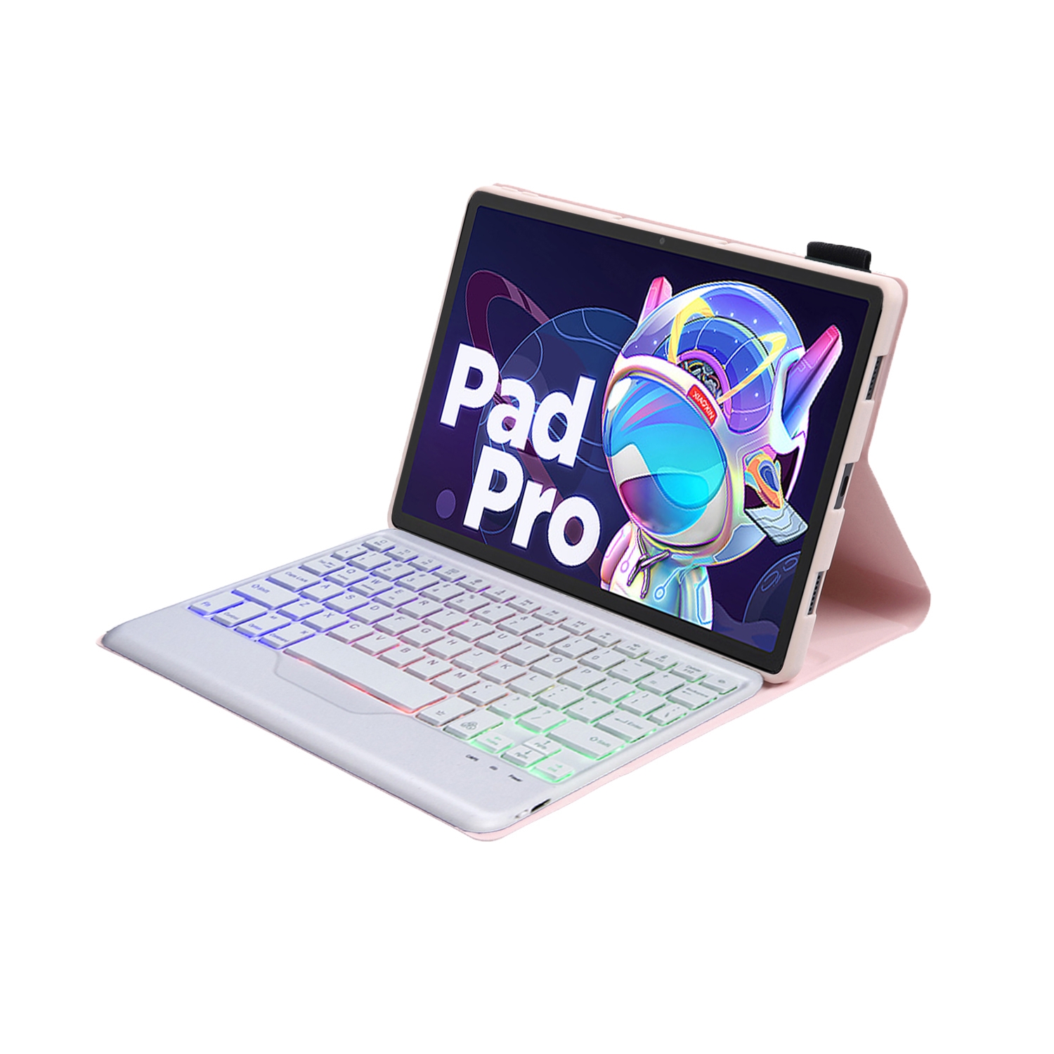 AM20-BS Lambskin Texture Ultra-thin Backlight Bluetooth Keyboard Leather Tablet Case For Lenovo Xiaoxin Pad 2022 10.6 inch/Tab M10 Plus 10.6 3rd Gen 2022(Pink)_voghion.com