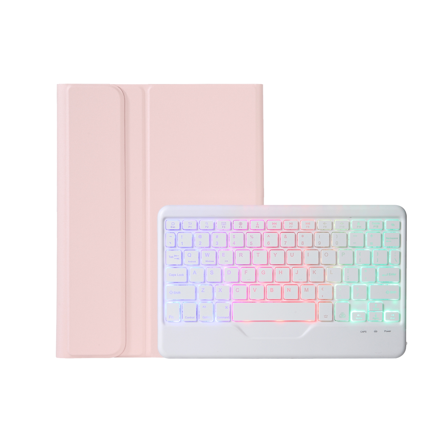 AM20-BS Lambskin Texture Ultra-thin Backlight Bluetooth Keyboard Leather Tablet Case For Lenovo Xiaoxin Pad 2022 10.6 inch/Tab M10 Plus 10.6 3rd Gen 2022(Pink)_voghion.com
