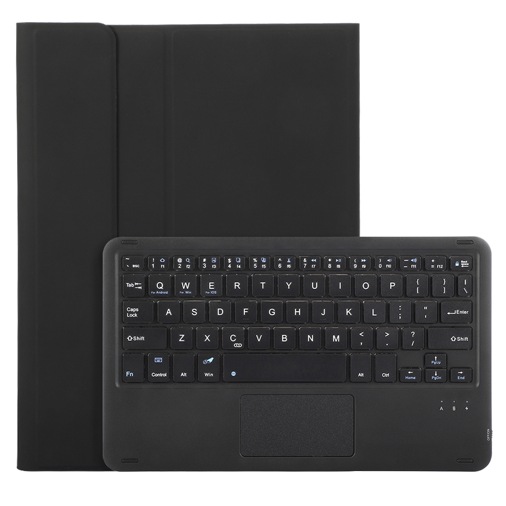 For iPad 10th Gen 10.9 2022 A10B-A Lambskin Texture Bluetooth Touch Keyboard Leather Tablet Case with Pen Slot(Black)_voghion.com
