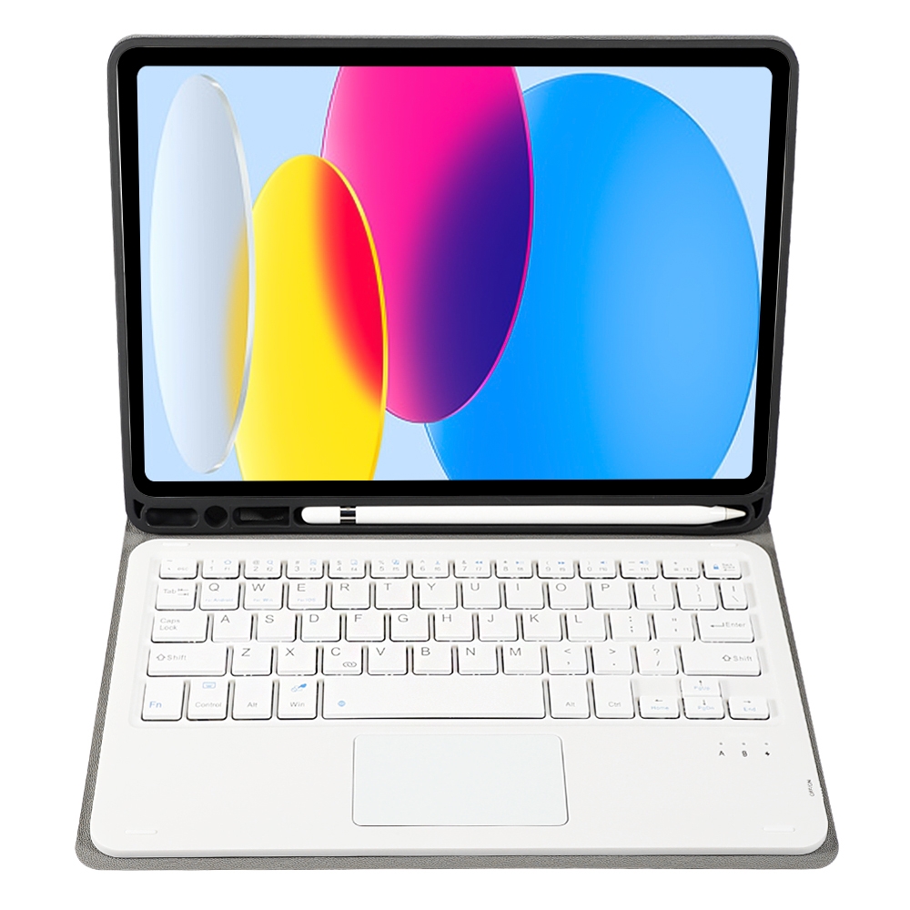 Für iPad 10. Generation 10.9 2022 A10B-A Lammfellstruktur Bluetooth Touch-Tastatur Leder-Tablet-Hülle mit Stiftschlitz (Gold)_voghion.com
