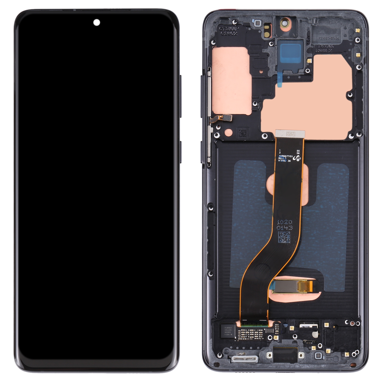 Original Super AMOLED LCD Screen for Samsung Galaxy S20+ 5G SM-G986B/G985 Digitizer Full Assembly with Frame (Black)_voghion.com